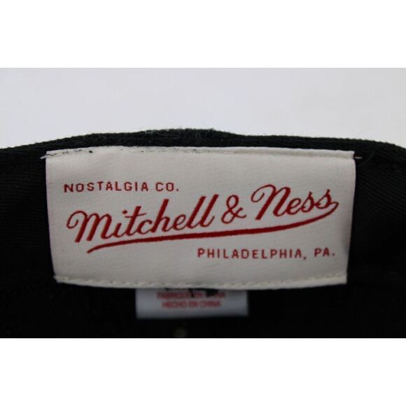 Mitchell & Ness Black Gray Dynasty Foundation Script Fitted Hat Cap 7 3/8 New - Picture 8 of 9